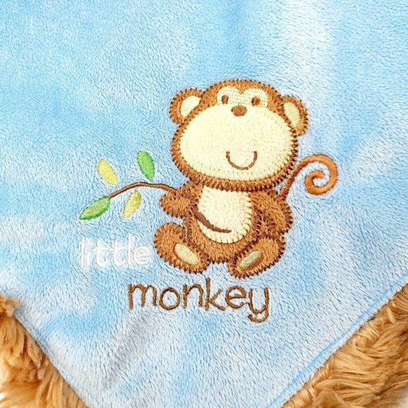 Baby Starters Plush 17" Lovey Boy Blue Security Blanket Little Monkey 2010 - Picture 3 of 6